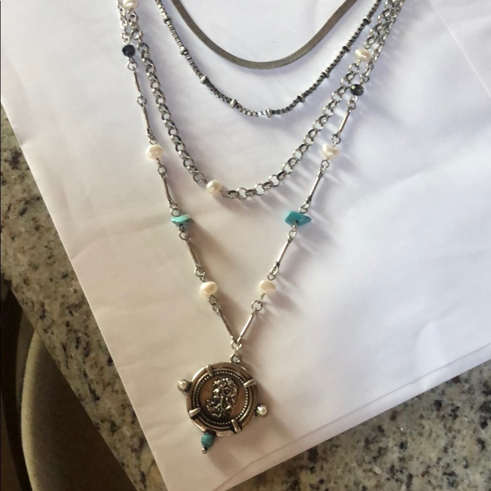 Free people layered necklace